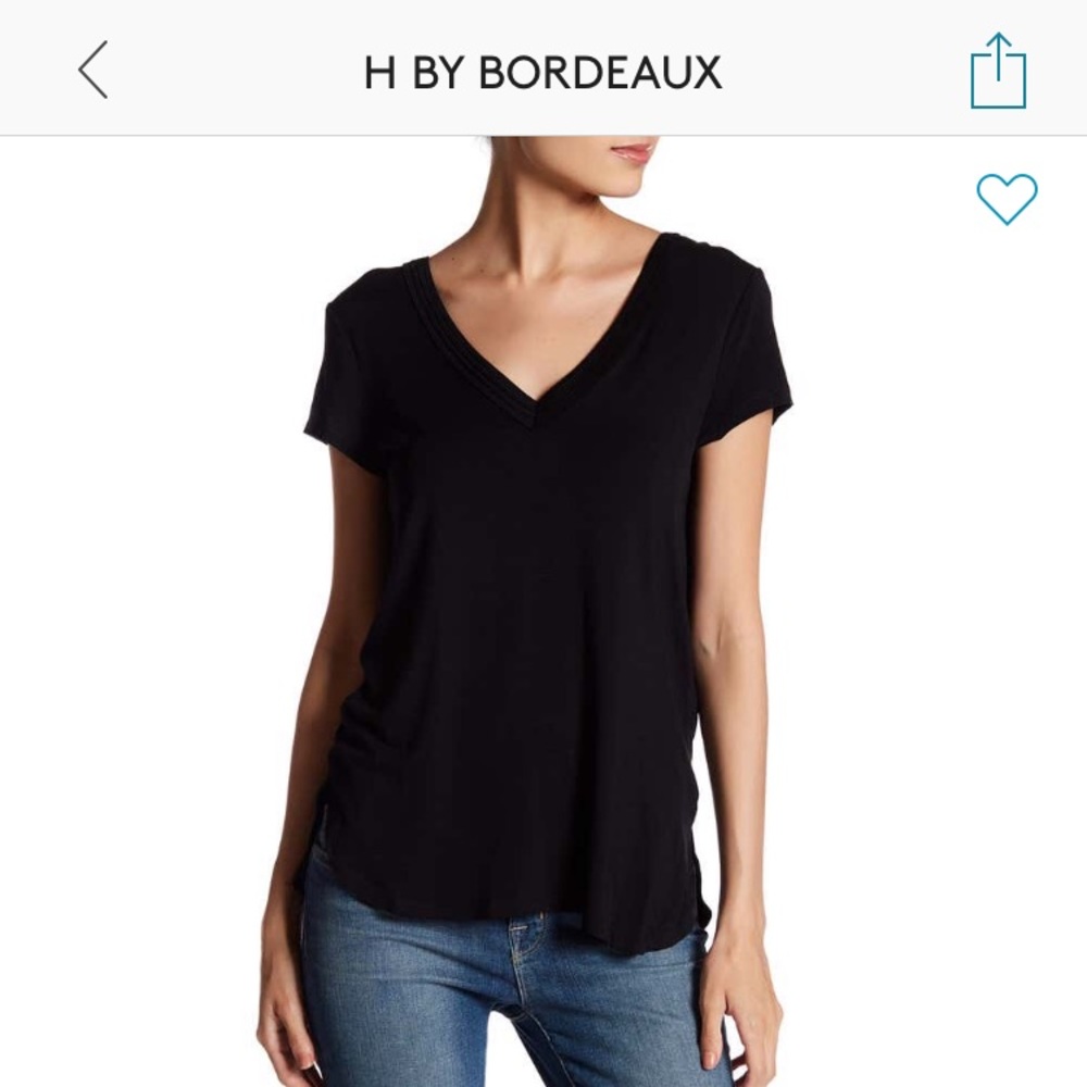H by Bordeaux v-neck, pocket tee